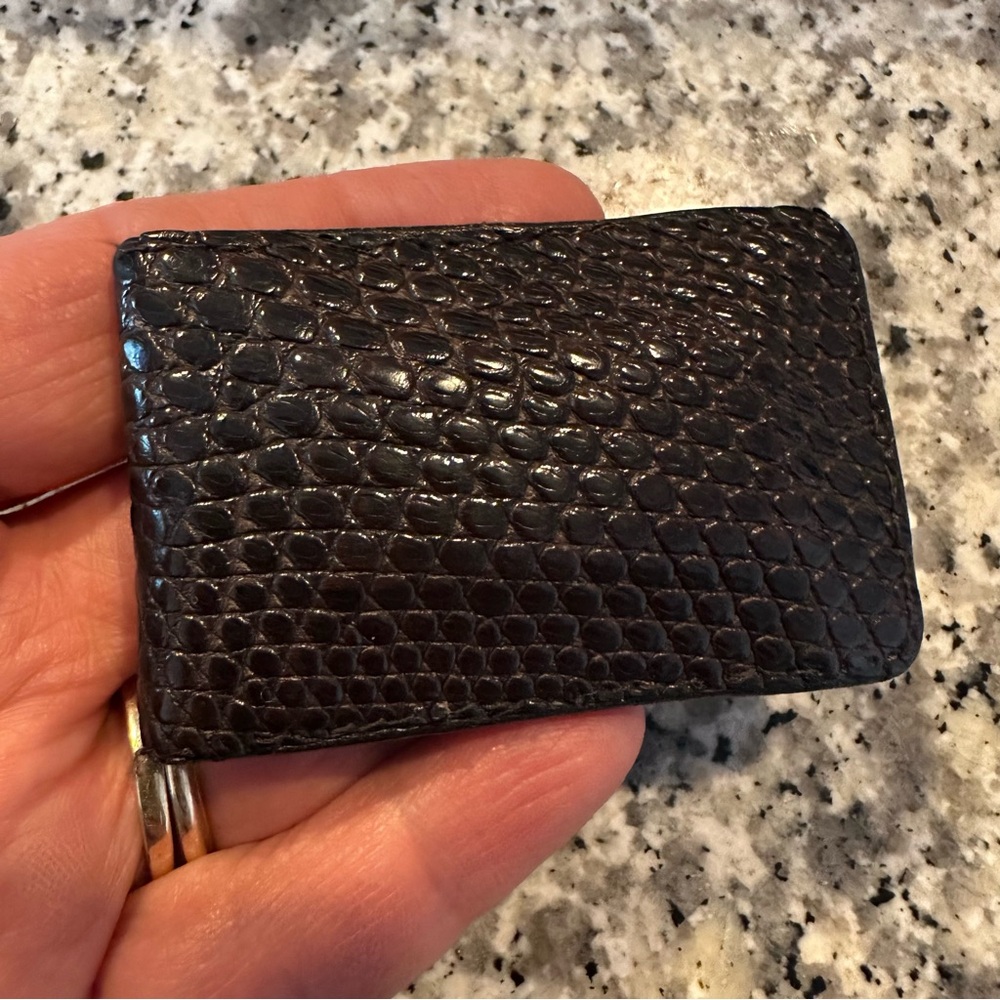 Vintage Brown Leather Money Clip - Picture 4 of 5